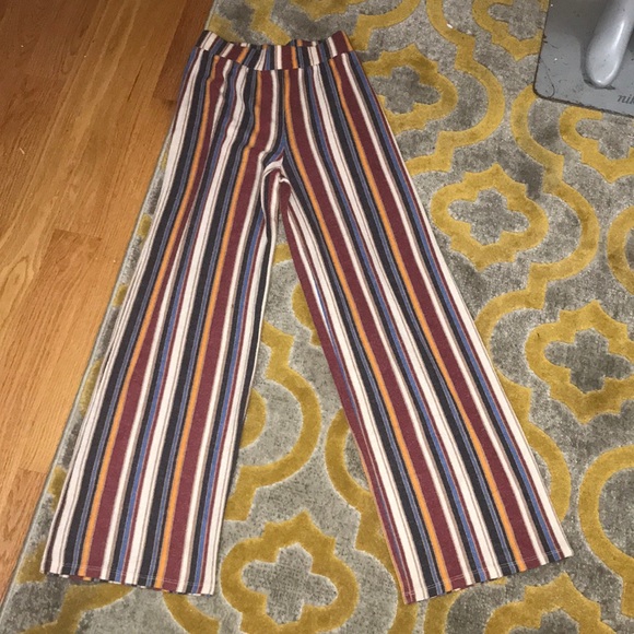 Wide leg striped boho hippie pants - Picture 1 of 2